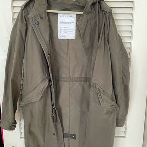 Green khaki military fishtail jacket Aritzia